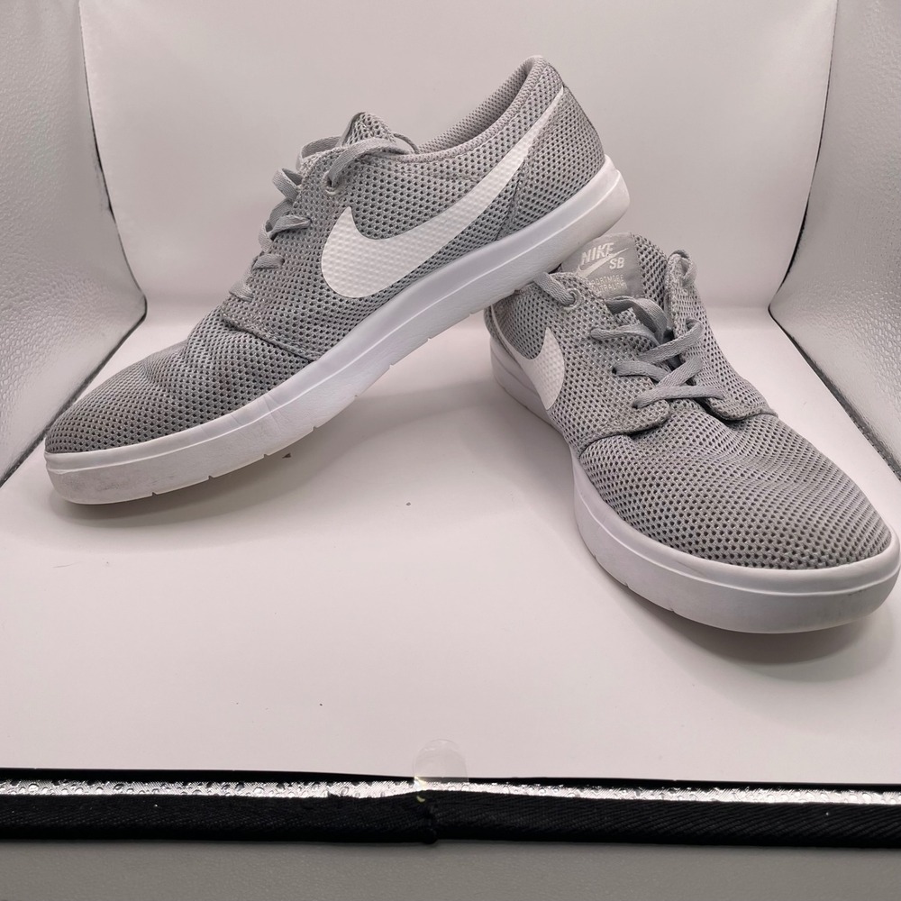 Nike SB Portmore Ultralight Men Grey White Mesh Skate Shoes 800398-001